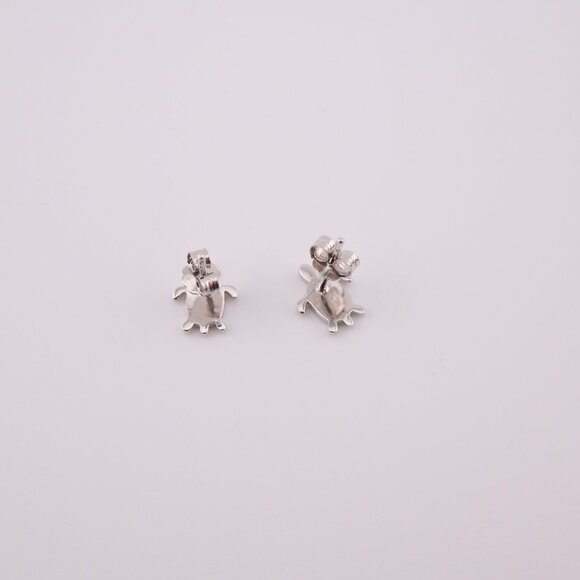 Women's Sterling Silver Jewelry Turtle Stud Fashion Earrings with Opal Accents** - Picture 10 of 12